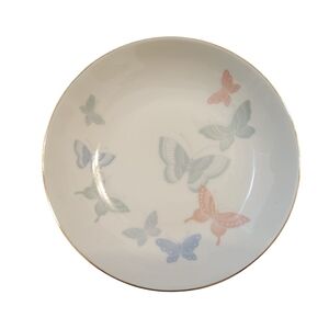 Japanese Butterfly Porcelain Plate With Wall Hanger